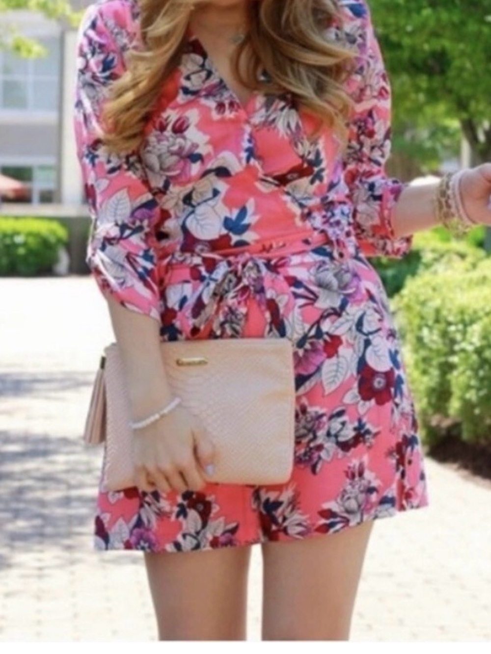Yumi Kim Liz Romper in Pink Blossom, Size Large